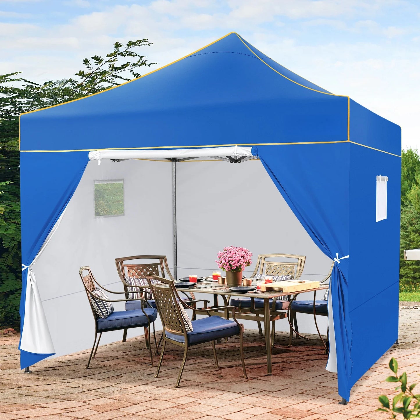 Tooluck Commercial Pop Up Canopy With Integrated Protective Sidewalls