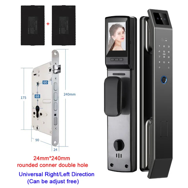 YKESDL 3D Face Recognition Fingerprint Smart Door Lock With Camera