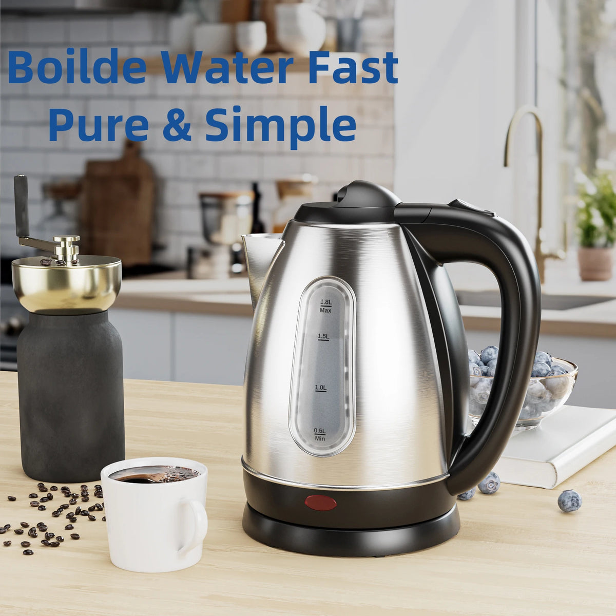 CACHOO Stainless Steel Electric Kettle With Auto Shutoff Protection