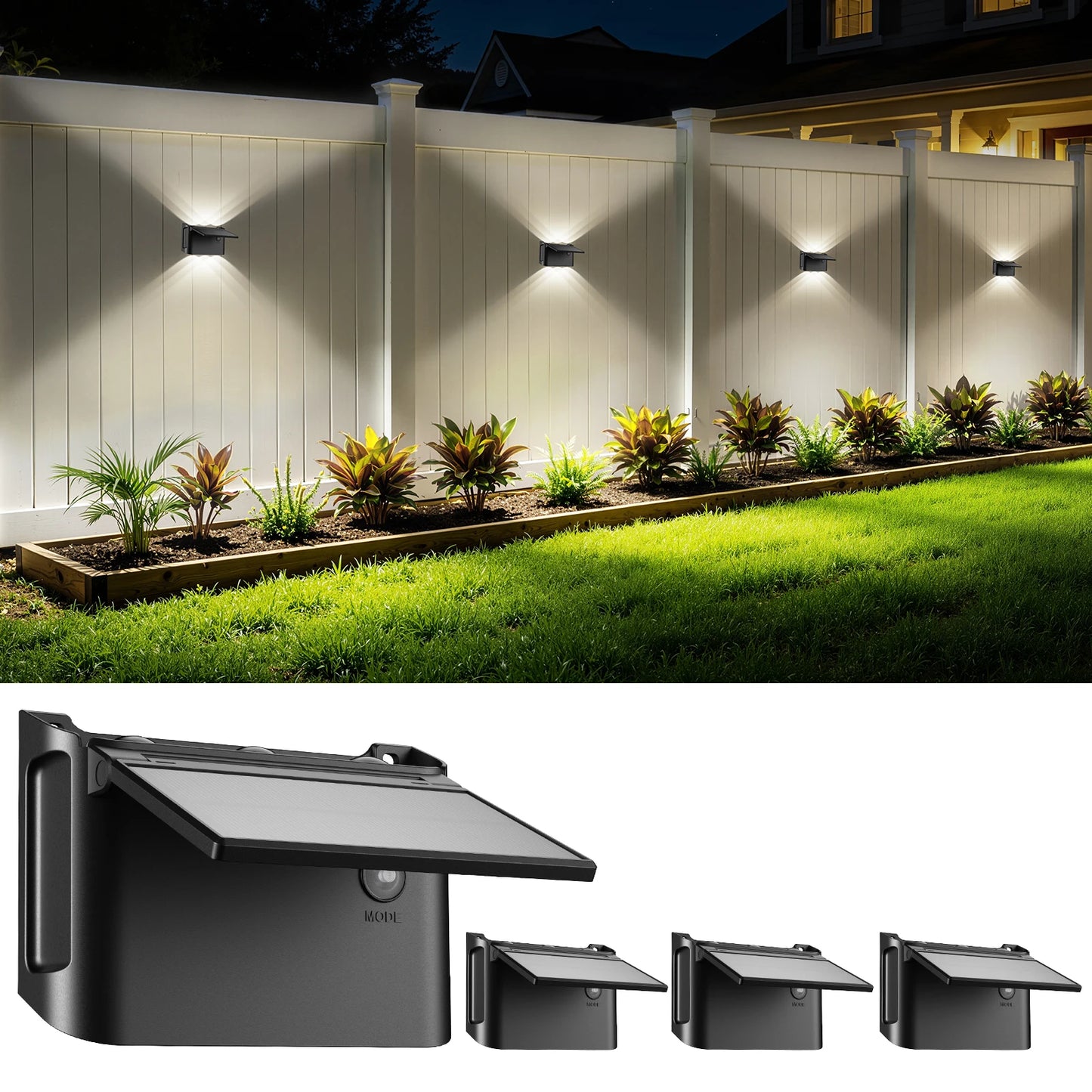 Intelamp Led Solar Wall Lights Up Down Outdoor Lighting
