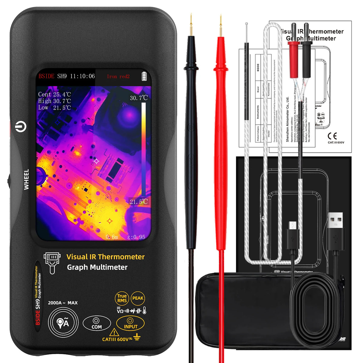 BSIDE SH7 Thermal Imager Camera Digital Multimeter Combo