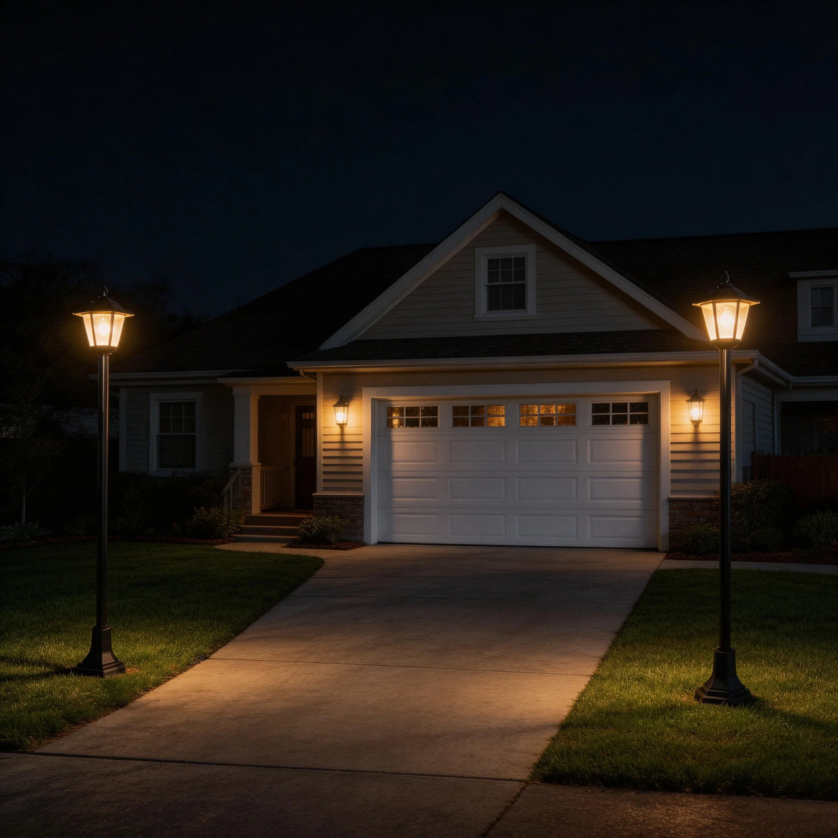 Outdoor Waterproof Solar Post Lights With Dusk To Dawn LED