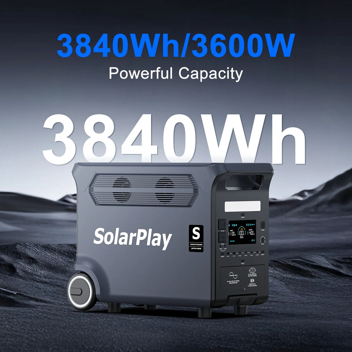 SolarPlay Q3600 LiFePO4 Portable Power Station With UPS Backup