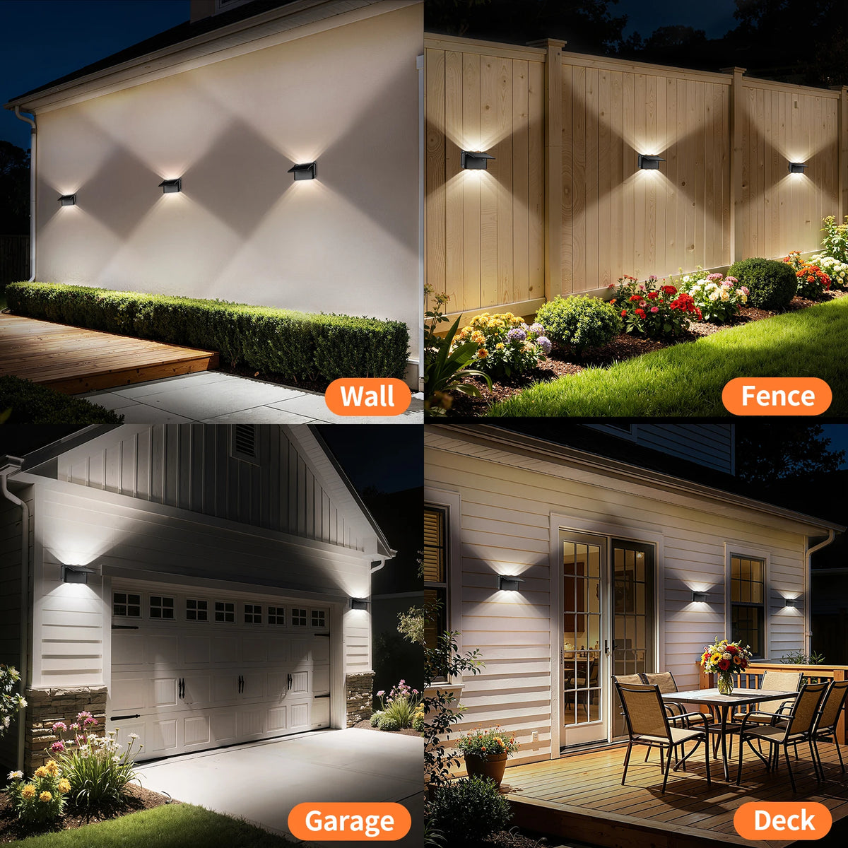 Intelamp Solar Wall Lights With Remote Waterproof Outdoor LED Lamps