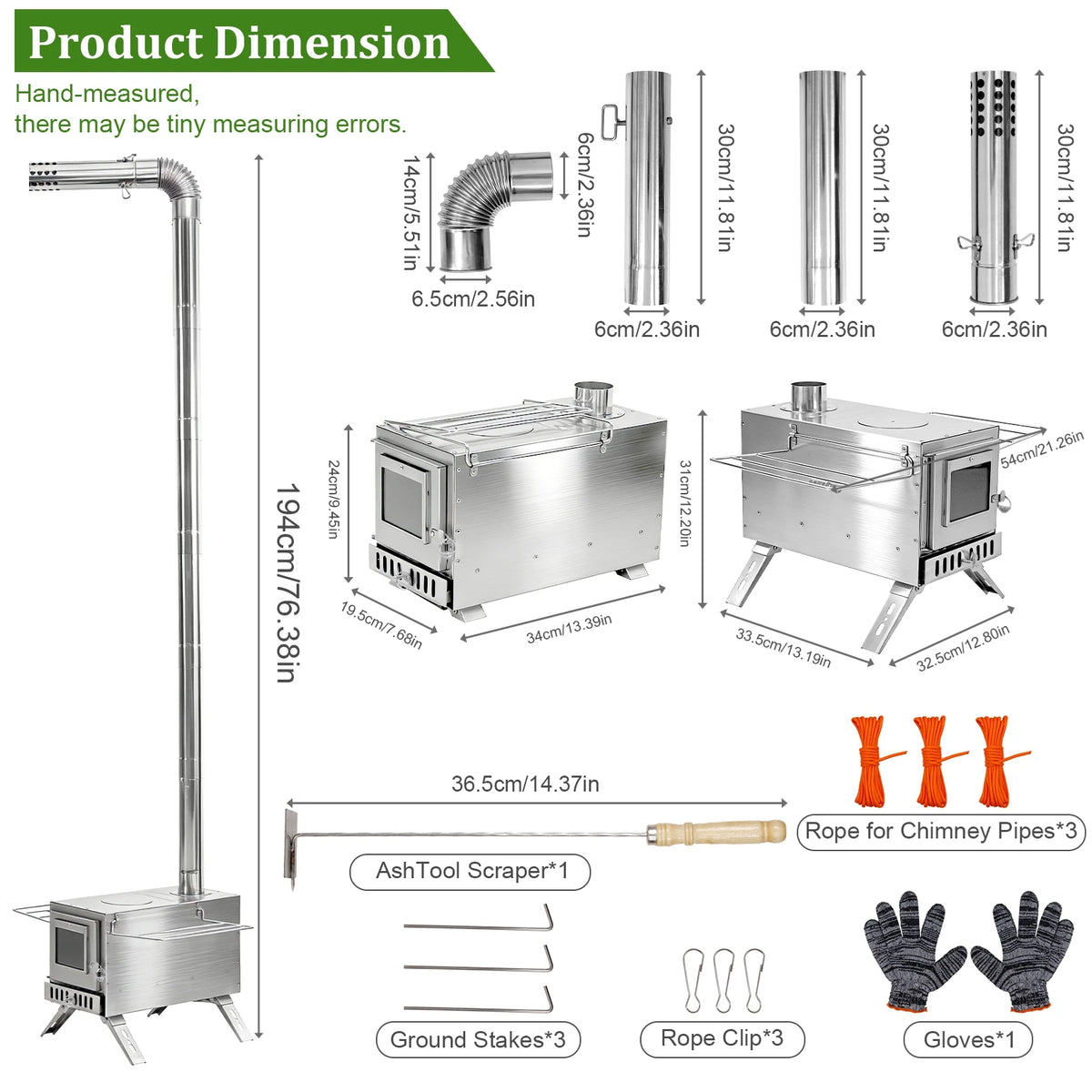 Portable Wood Burning Hot Tent Stove for Outdoor Cooking