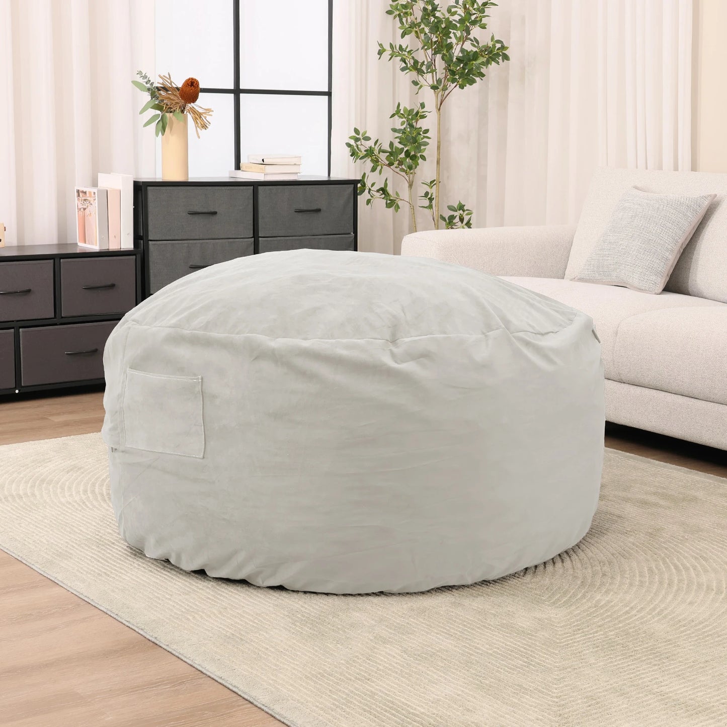 Bean Bag Chair With Removable Cover For Gaming And Reading