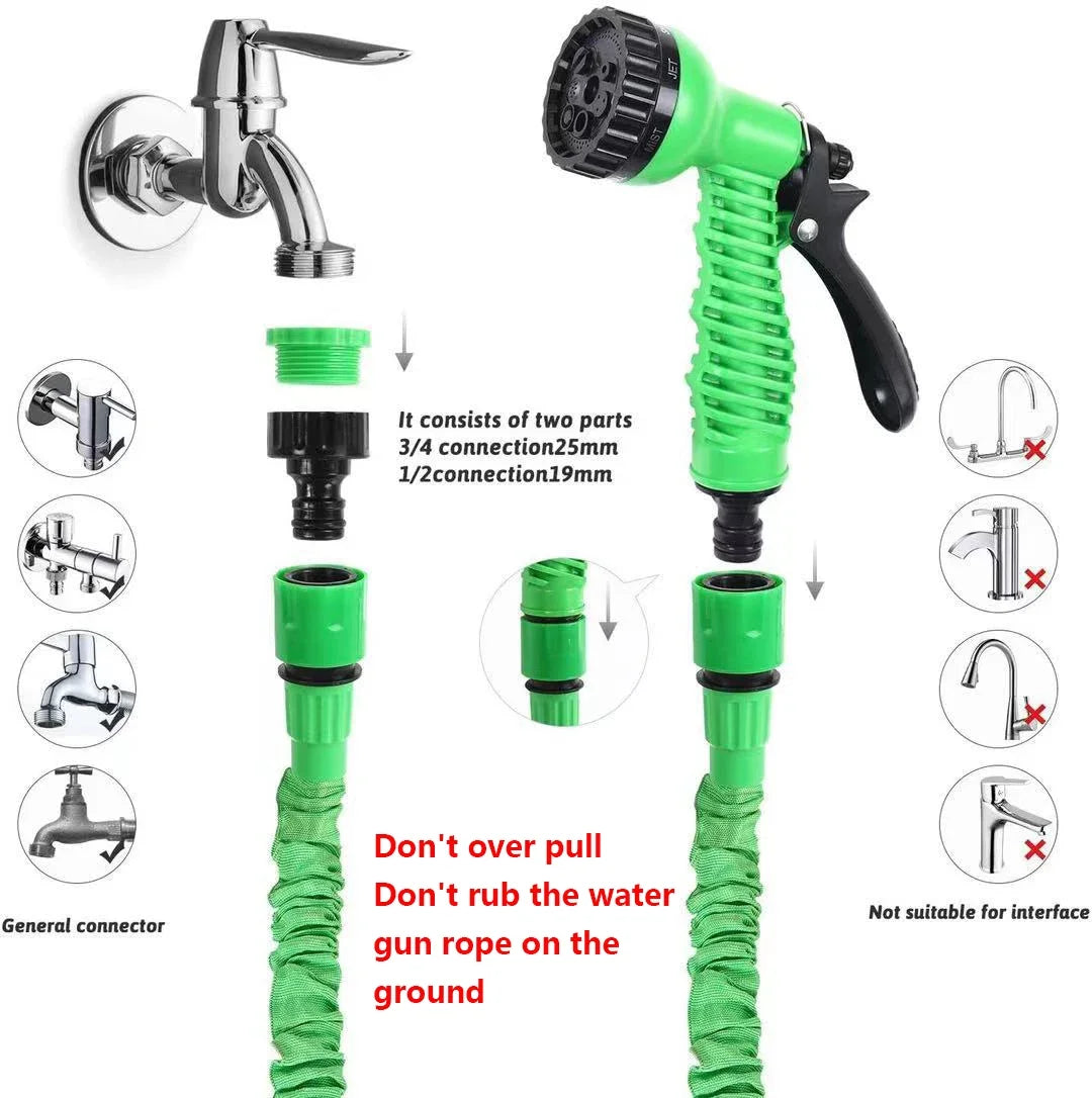 Expandable Magic Hose With 7 Functions Sprayer For Garden