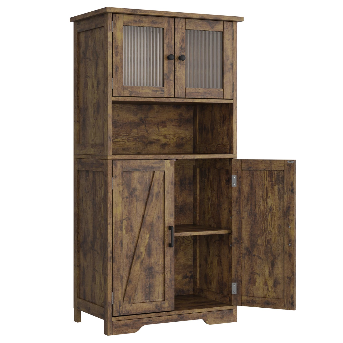 HobbyLane Free Standing Kitchen Pantry Cabinet With 4 Doors