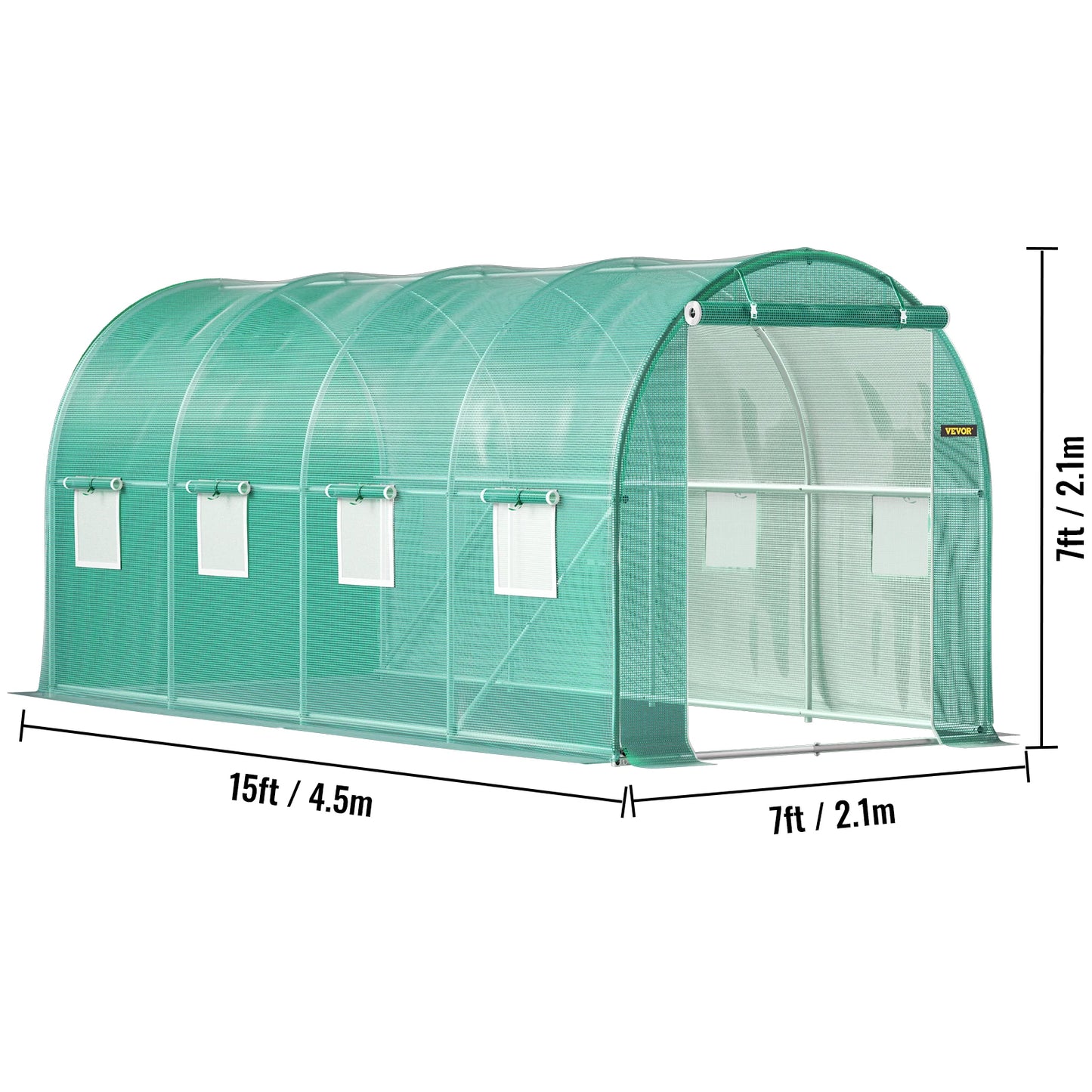 SucceBuy Galvanized Tunnel Greenhouse With Waterproof Cover