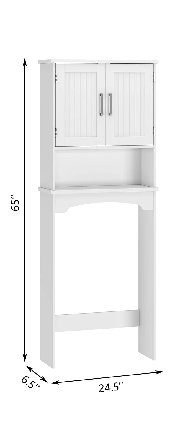 HiMISS Over The Toilet Storage Cabinet With Double Doors AntiTip