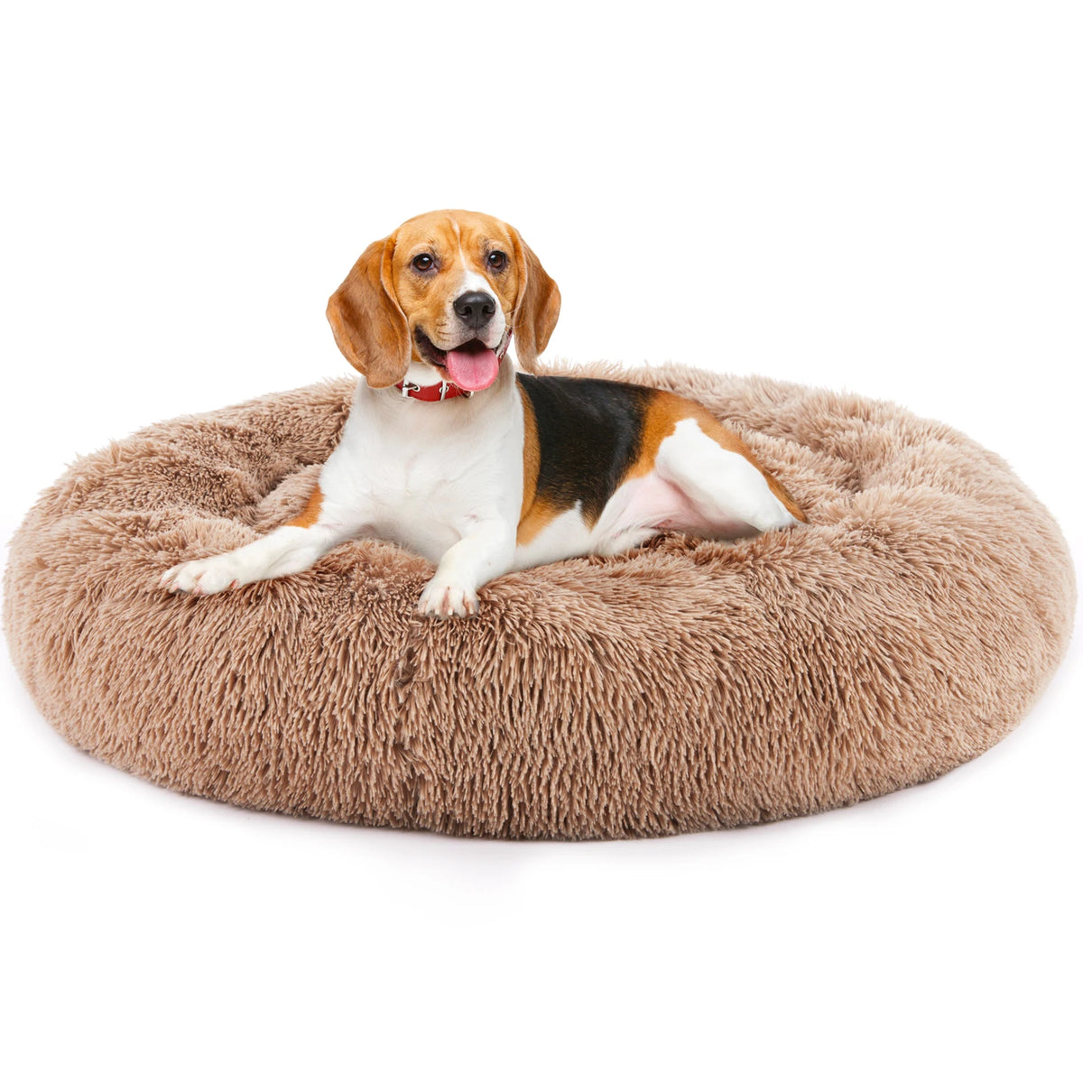 JHK Washable Plush Faux Fur Anti-Slip Calming Dog Bed