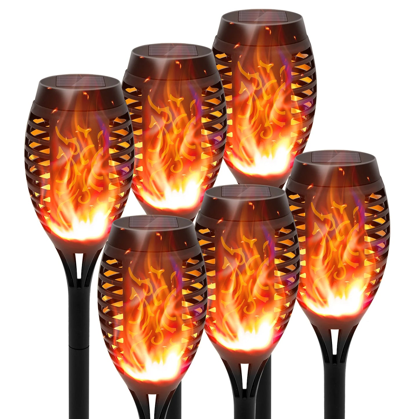 Solar LED Torch Lights with Flickering Flame for Outdoor Decor