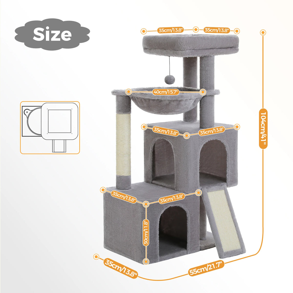 PAWZ Road Multi-Level Cat Tree With Condos And Sisal Scratching