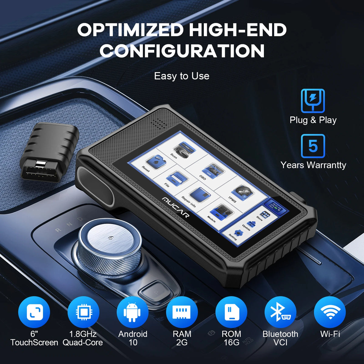 THINKCAR MUCAR VO6 Professional OBD2 Scanner Full System Diagnostic Tool