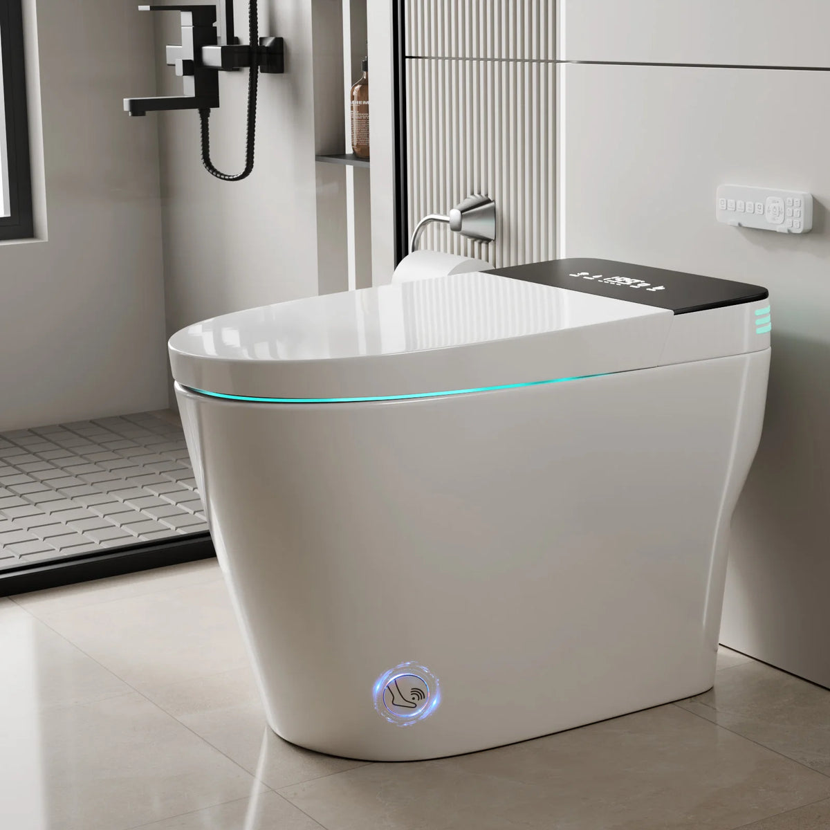 Smart Automatic Open Bidet Toilet Dual Flush Heated Seat Warm Water Self Cleaning