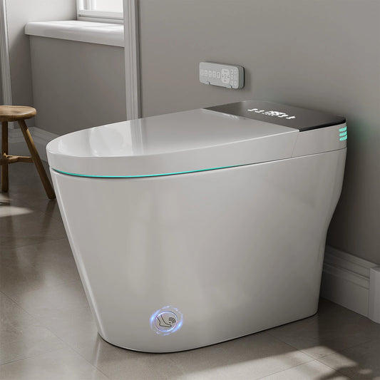 Smart Toilet With Built In Bidet Auto Open Close Dual Flush Heated Bidet Seat