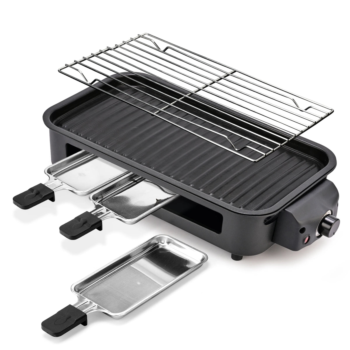 Sumetas Smokeless Electric Grill With Removable Griddle Rack And Tray