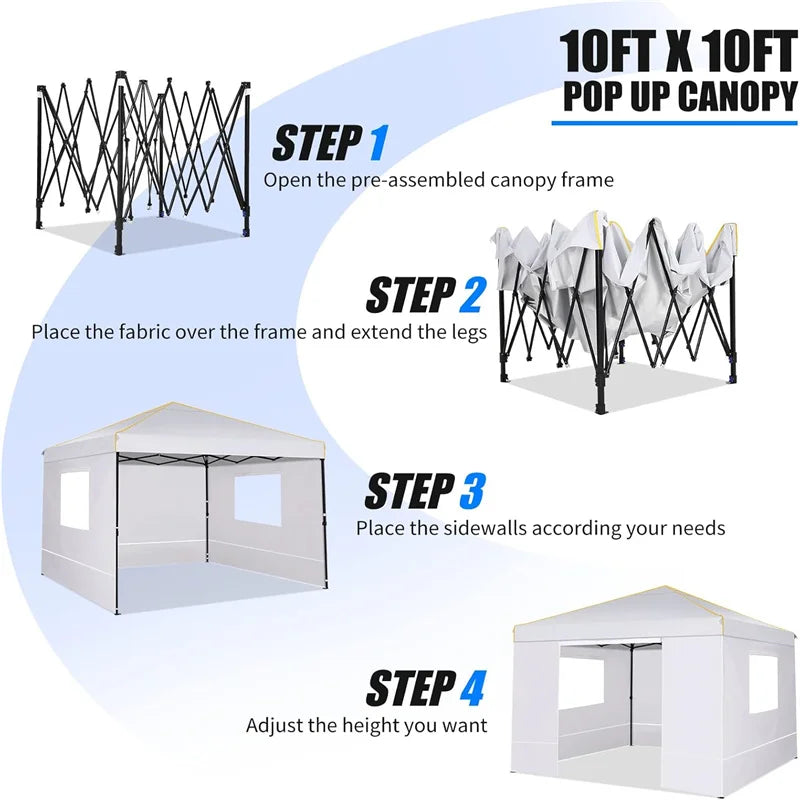 Tooluck Pop Up Canopy Tent With Sidewalls And Mosquito Net