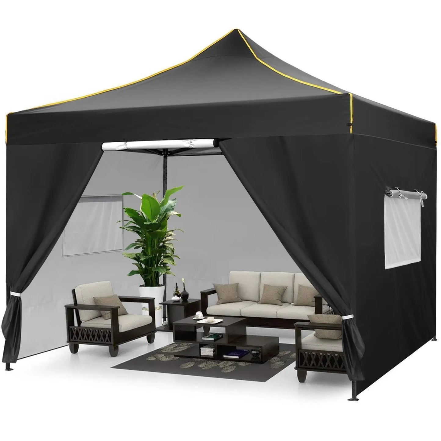 Tooluck Commercial Pop Up Canopy With Integrated Protective Sidewalls