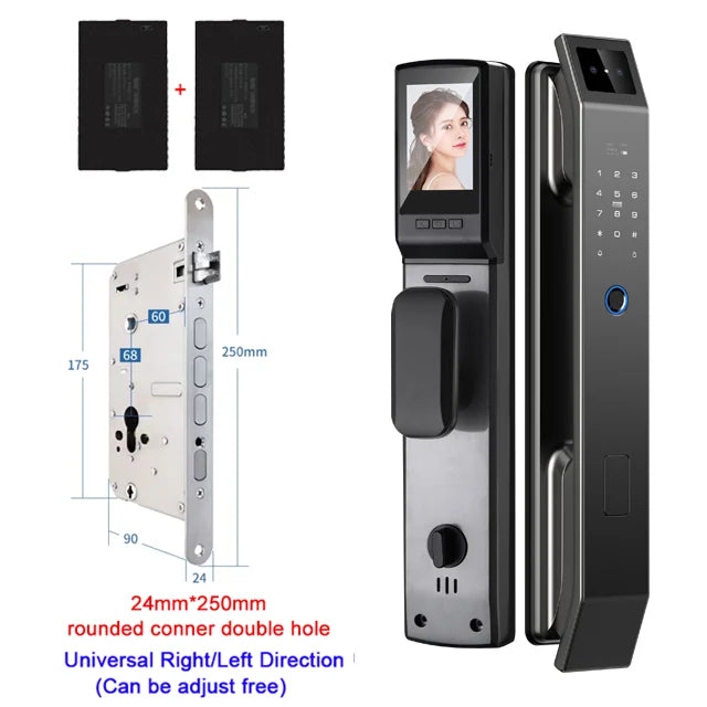 YKESDL 3D Face Recognition Fingerprint Smart Door Lock With Camera