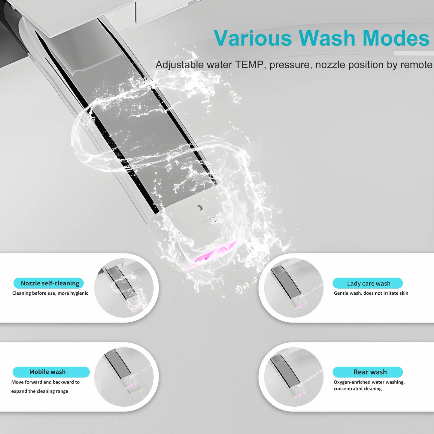 Smart Toilet With Built In Bidet Auto Open Close Dual Flush Heated Bidet Seat