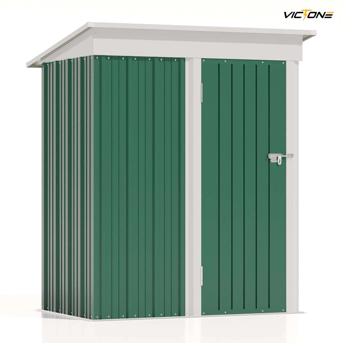 Victone Outdoor Storage Shed Metal Tool Shed With Sloping Roof Lockable Door