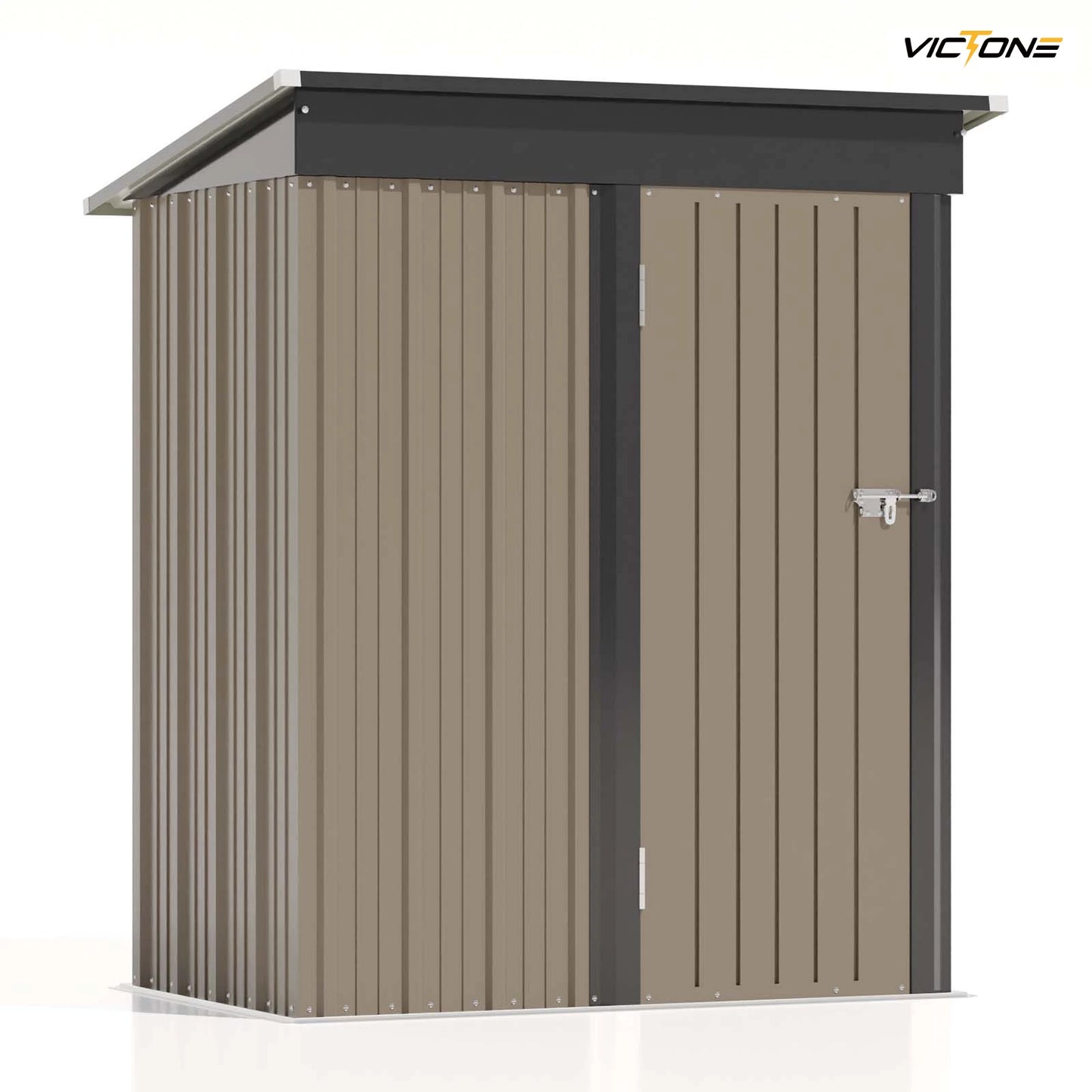 Victone Outdoor Storage Shed Metal Tool Shed With Sloping Roof Lockable Door