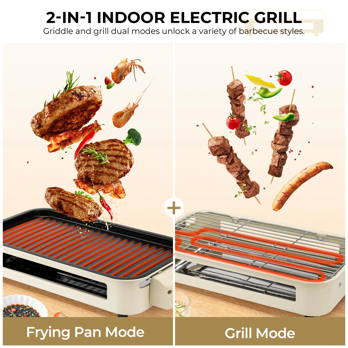 Sumetas Smokeless Electric Grill With Removable Griddle Rack And Tray
