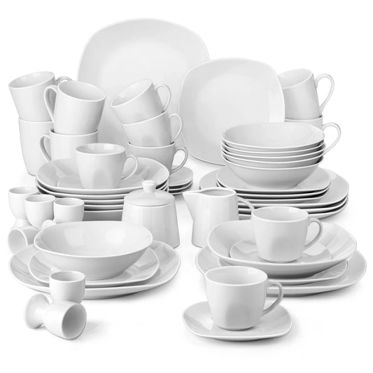 MALACASA Elisa Porcelain Dinnerware Set For Six People