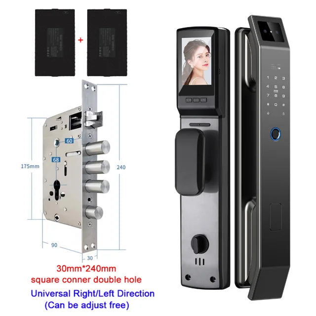 YKESDL 3D Face Recognition Fingerprint Smart Door Lock With Camera