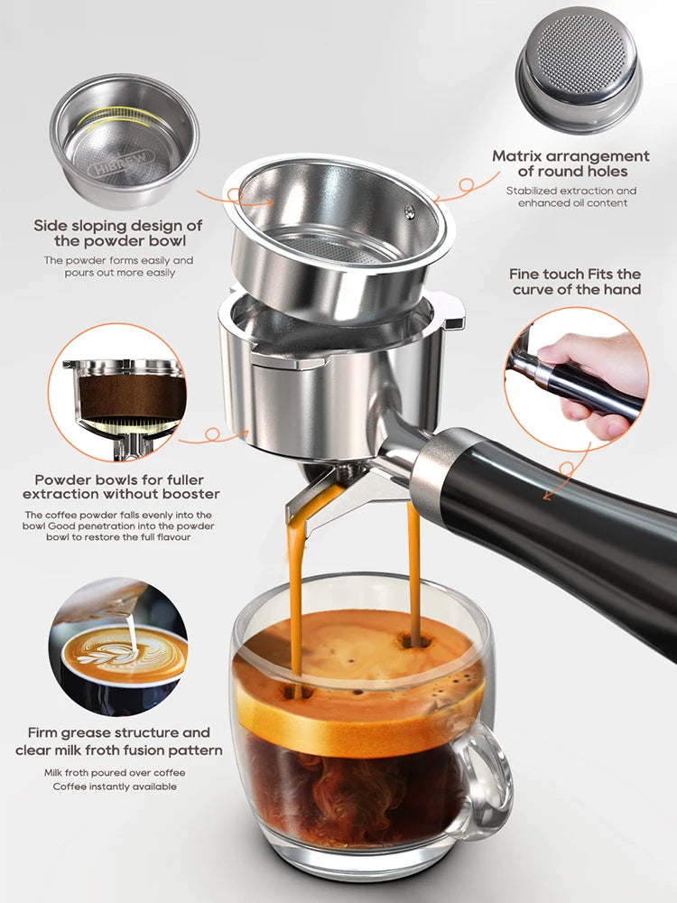 HiBREW H10B Semi Automatic Espresso Machine With Adjustable Temperature
