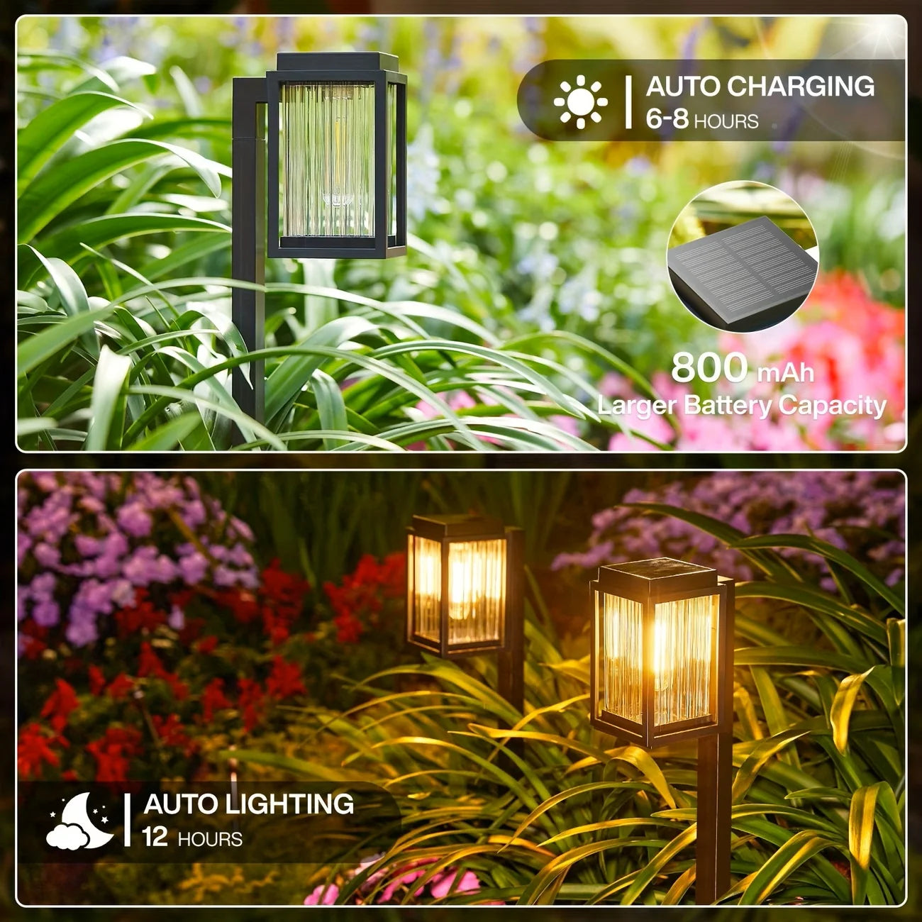 Solar Pathway Lights Outdoor Waterproof Led Landscape Lawn Lamps