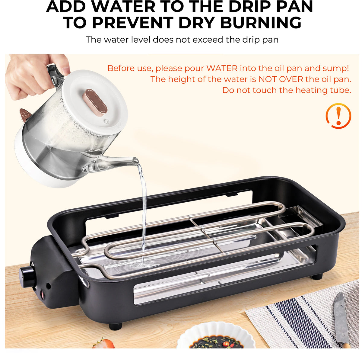 Sumetas Smokeless Electric Grill With Removable Griddle Rack And Tray