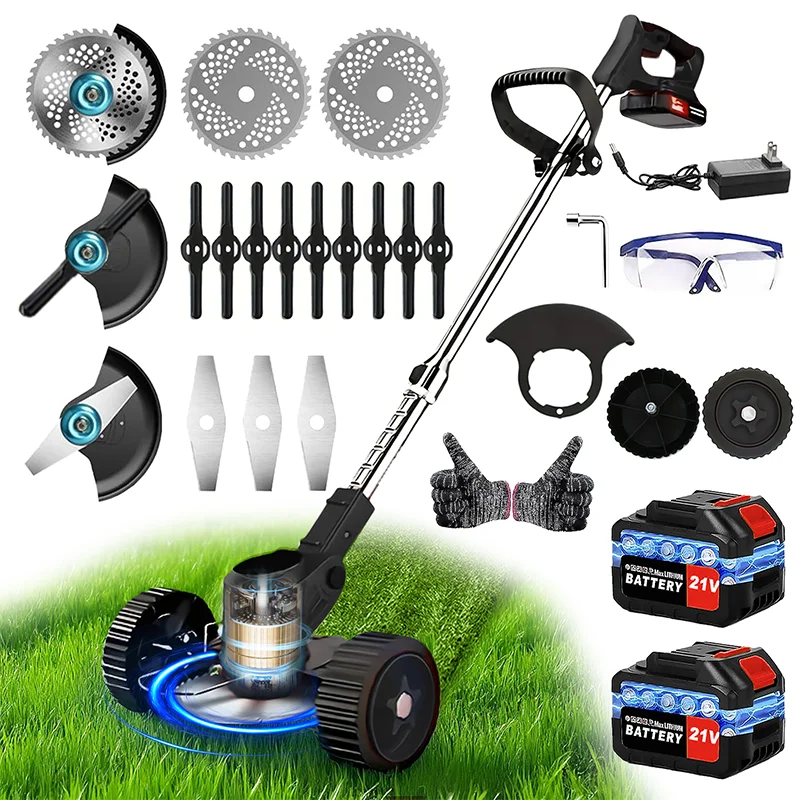 Cordless Lawn Mower And Trimmer For Courtyards And Gardens