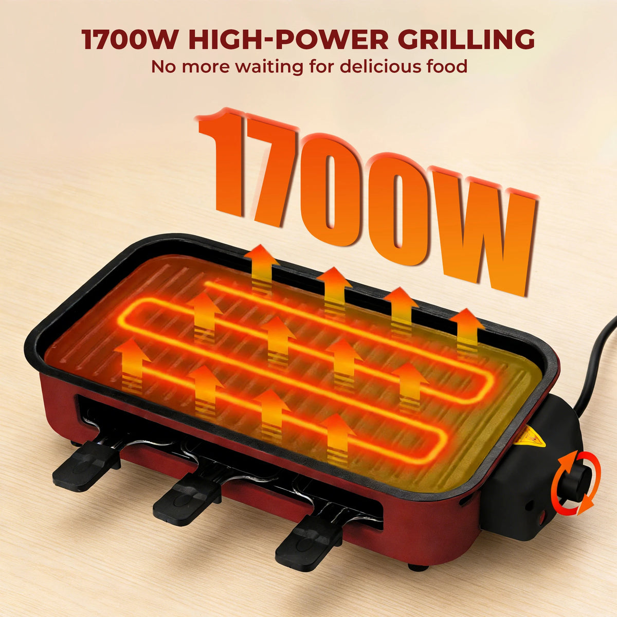 Sumetas Smokeless Electric Grill With Removable Griddle Rack And Tray