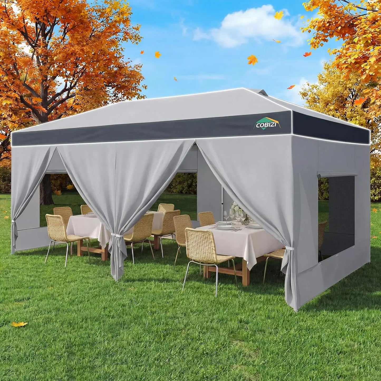 Tooluck Pop Up Canopy Tent With Sidewalls And Sandbag