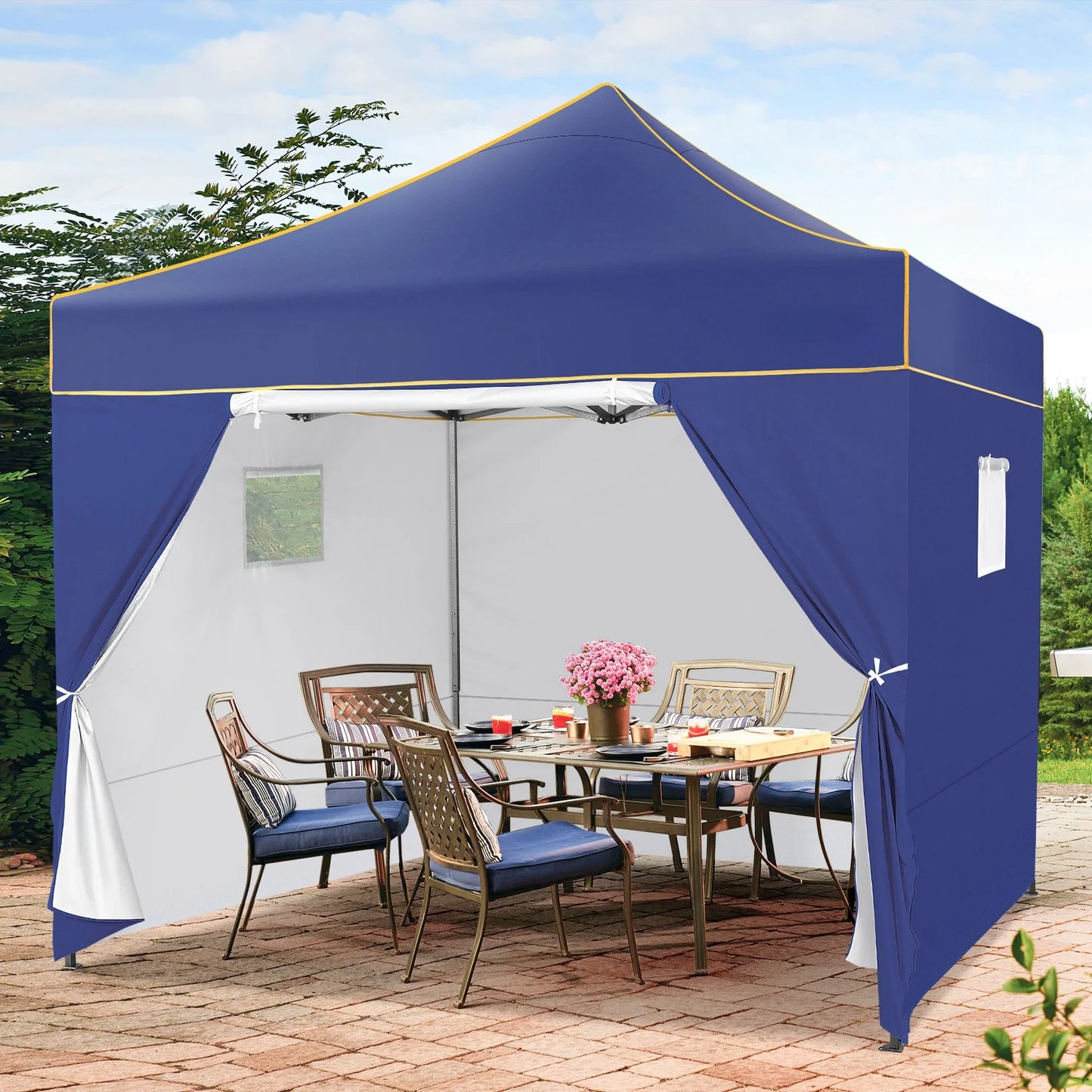 Tooluck Commercial Pop Up Canopy With Integrated Protective Sidewalls