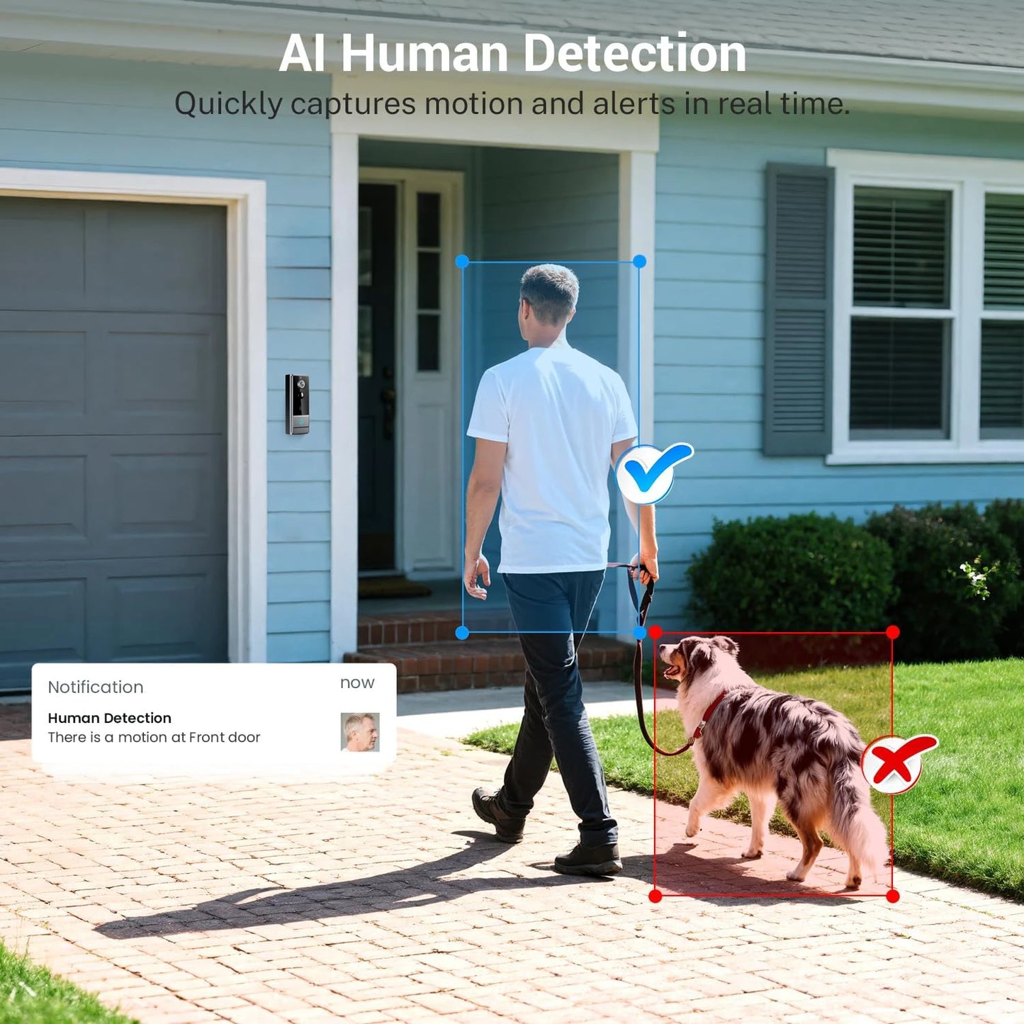 XBIBI Wireless Smart Video Doorbell with 3600mAh Battery