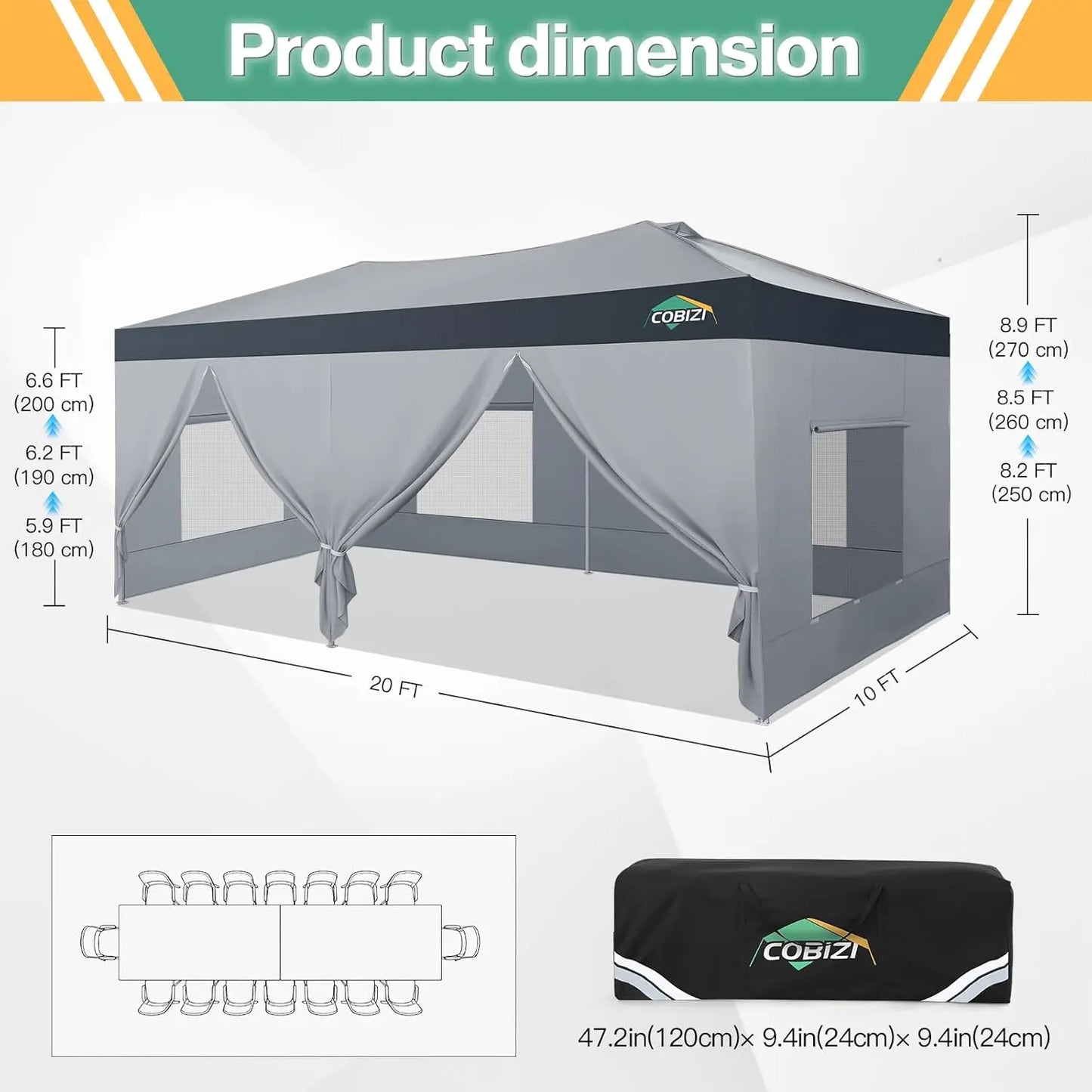 Tooluck Pop Up Canopy Tent With Sidewalls And Sandbag