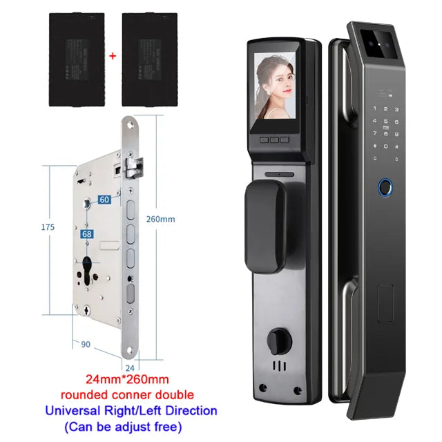 YKESDL 3D Face Recognition Fingerprint Smart Door Lock With Camera