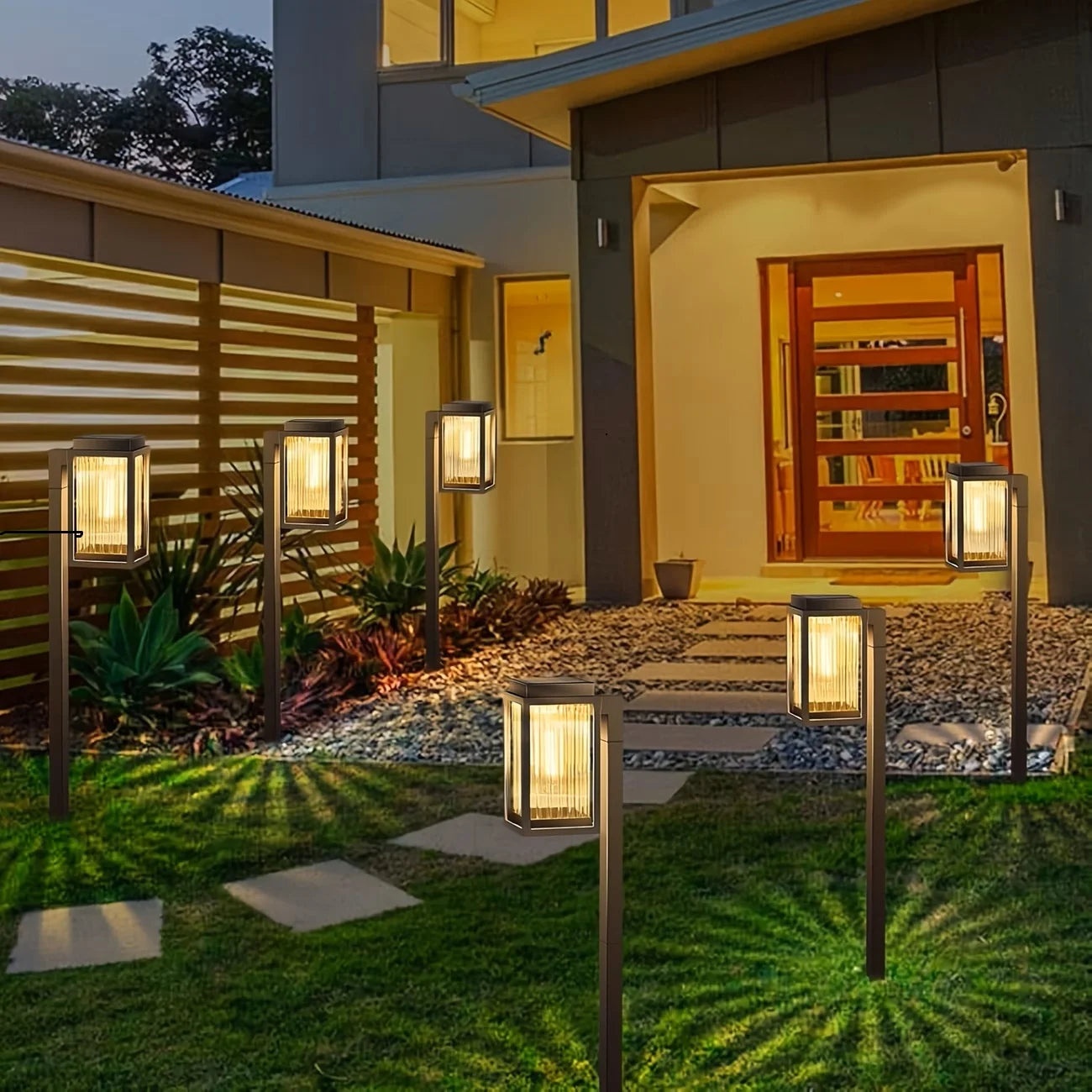 Solar Pathway Lights Outdoor Waterproof Led Landscape Lawn Lamps