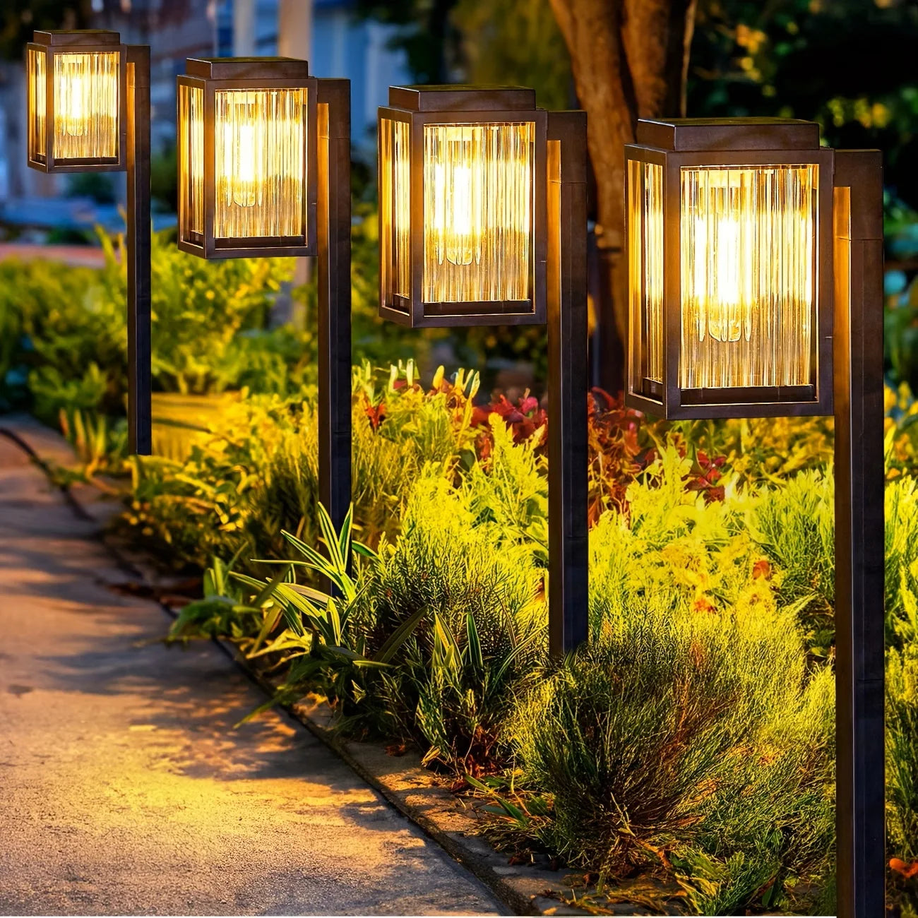 Solar Pathway Lights Outdoor Waterproof Led Landscape Lawn Lamps