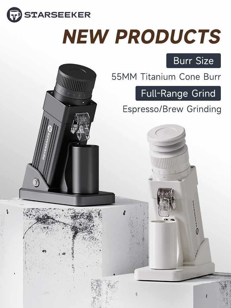Starseeker E55Pro Electric Coffee Grinder With Stepless Fineness Adjustment