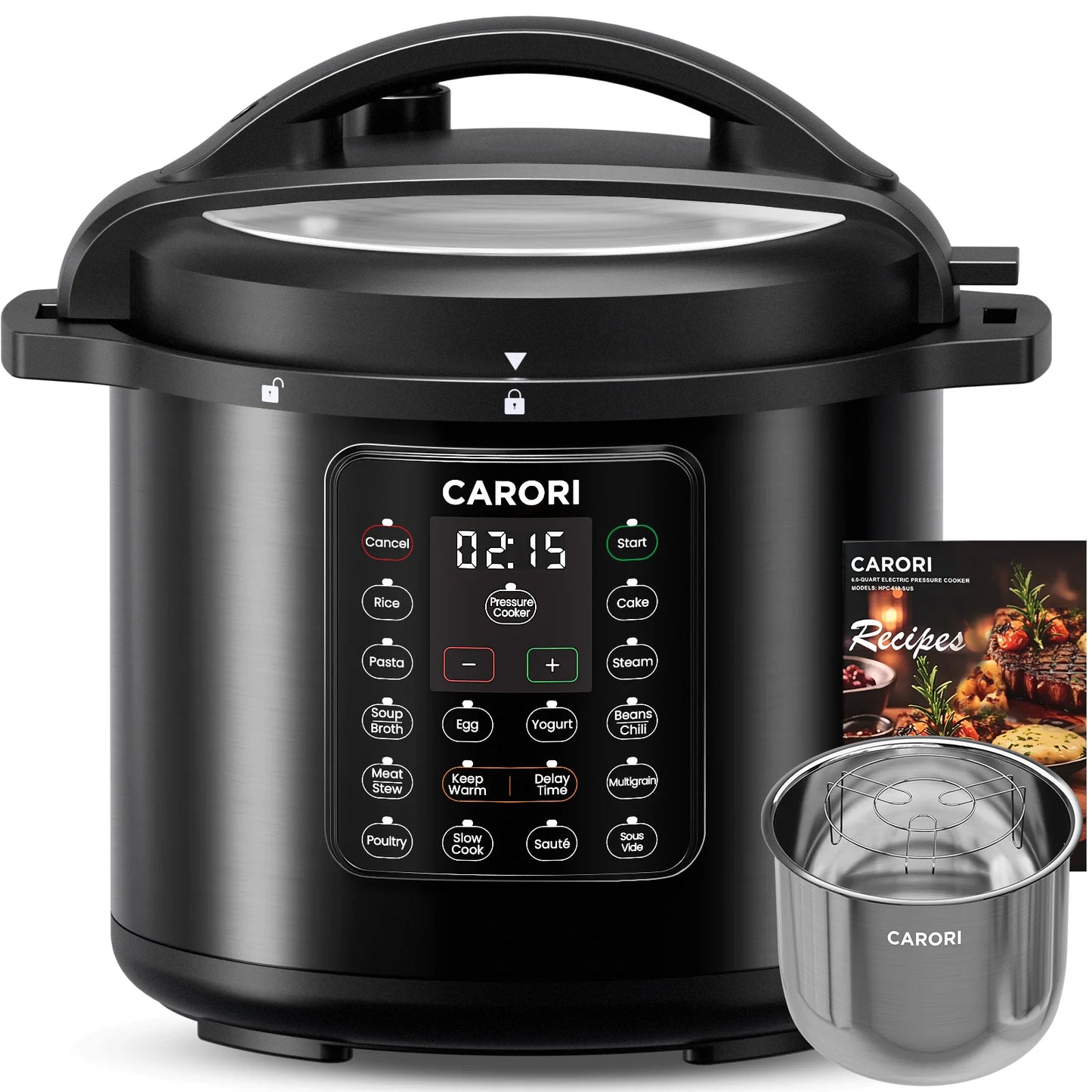 Carori 1200W 12-In-1 Electric Pressure Cooker Yogurt Maker