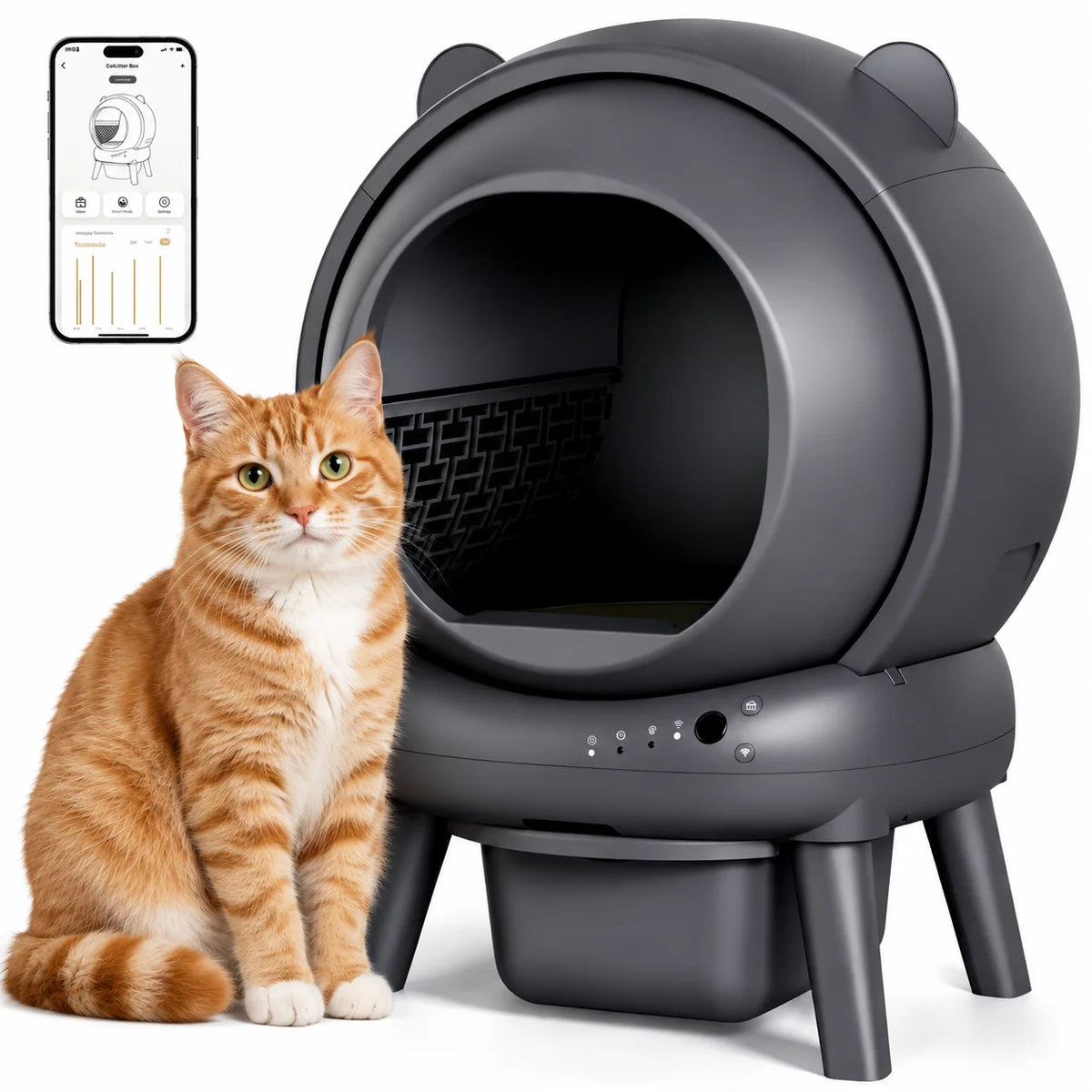 Cumrige Automatic Self Cleaning Cat Litter Box Smart App Control