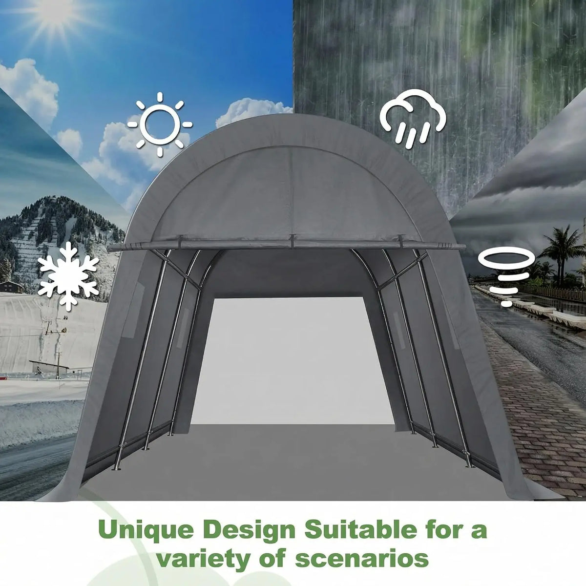 Tooluck Heavy Duty Portable Carport Canopy With Zippered Doors and Vents