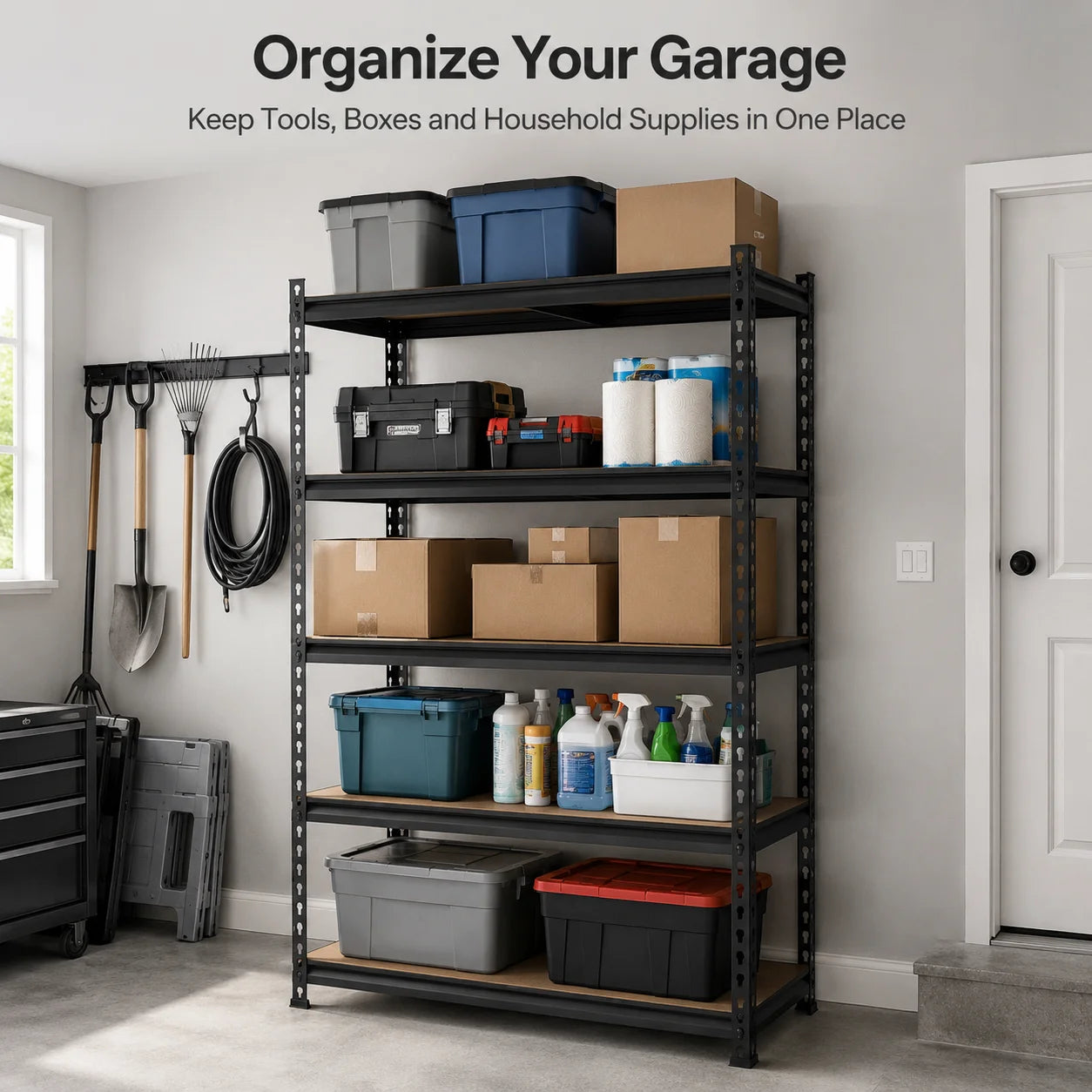 Heavy Duty Metal Rack Adjustable Utility Shelves For Home Storage