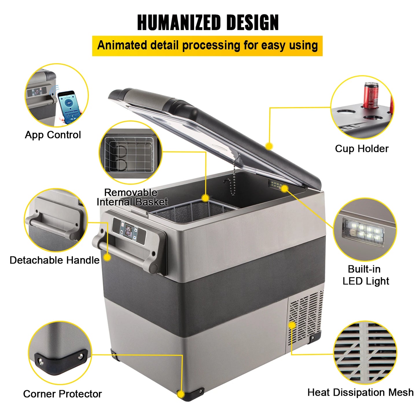 SucceBuy Portable Car Refrigerator Freezer Compressor Cooler DC12V