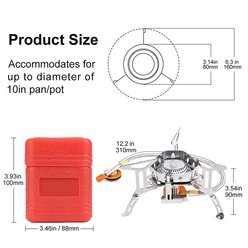 Widesea Camping Windproof Gas Burner Stove Outdoor Trips