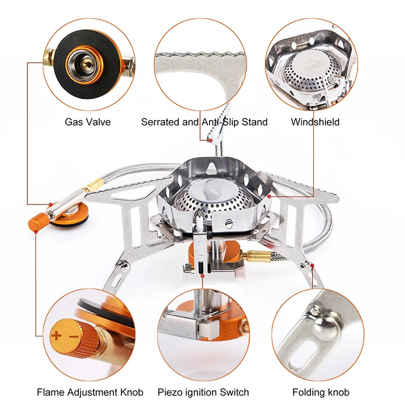 Widesea Camping Windproof Gas Burner Stove Outdoor Trips